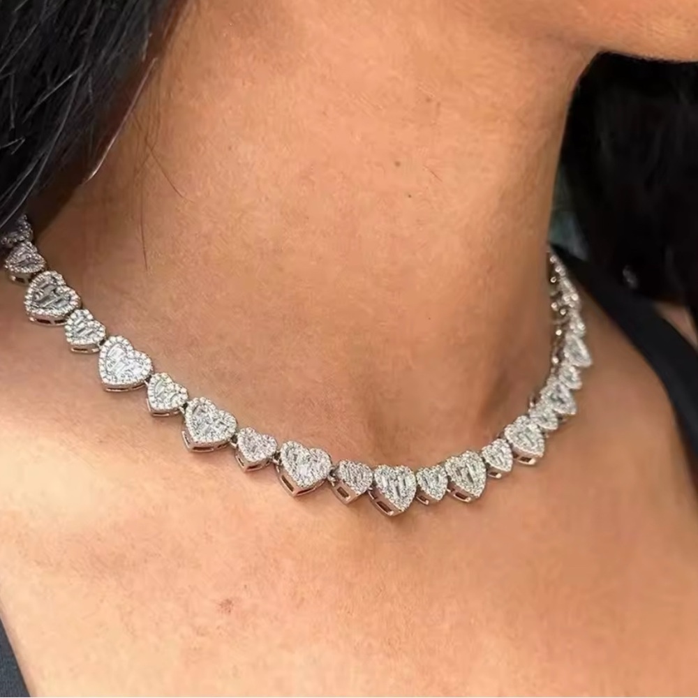Silver Heart Necklace 7inch